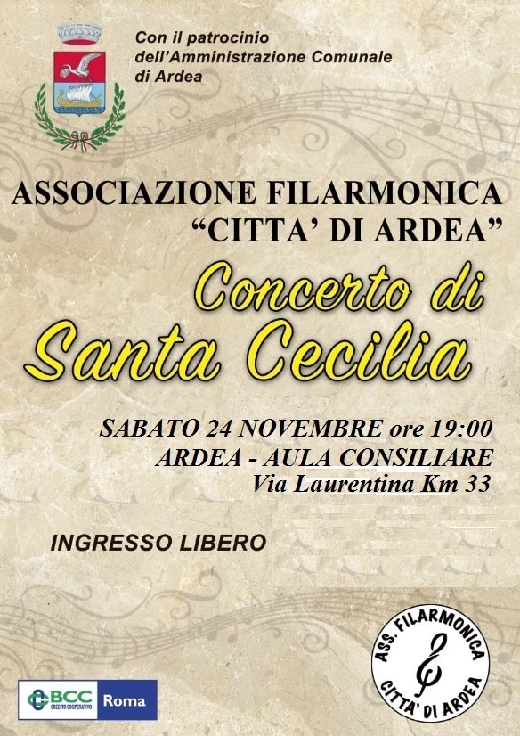 Concerto di Santa Cecilia – Sabato 24 Novembre 2018 alle ore 19.00